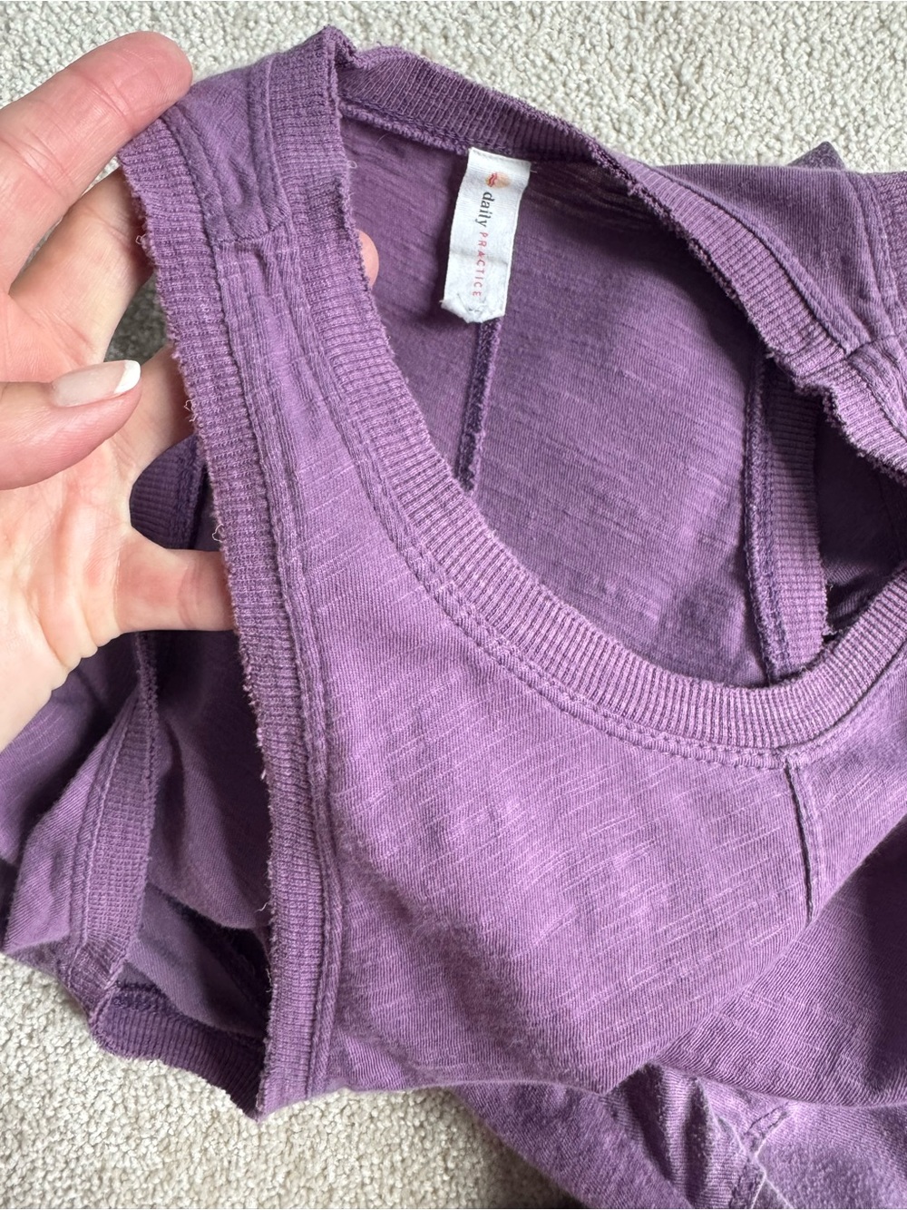 Daily Practice Dress Womens XS Purple Casual Slub Jersey Knit Racerback Maxi - Picture 12 of 12